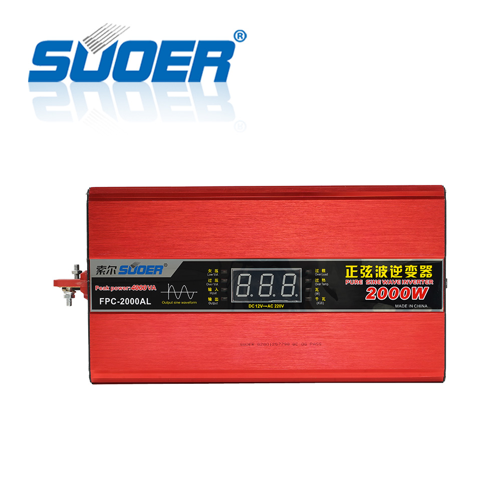 Suoer 2KW output single phase inverter factory custom 2000w 300W 500W 1000W 1500W 2000 watt cheap off grid pure sine wave inverter